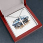 Muscle Car 02 - Stainless Steel Ball Chain Cross Necklace With Mahogany Style Luxury Box
