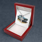 Muscle Car 11 - Stainless Steel Ball Chain Cross Necklace With Mahogany Style Luxury Box
