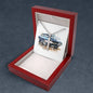 Muscle Car 02 - Stainless Steel Ball Chain Cross Necklace With Mahogany Style Luxury Box