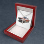 Muscle Car 01 - Stainless Steel Ball Chain Cross Necklace With Mahogany Style Luxury Box