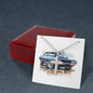 Muscle Car 02 - Stainless Steel Ball Chain Cross Necklace With Mahogany Style Luxury Box