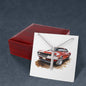 Muscle Car 07 - Stainless Steel Ball Chain Cross Necklace With Mahogany Style Luxury Box