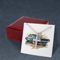 Muscle Car 03 - Stainless Steel Ball Chain Cross Necklace With Mahogany Style Luxury Box