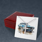 Muscle Car 12 - Stainless Steel Ball Chain Cross Necklace With Mahogany Style Luxury Box