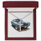 Muscle Car 05 - Stainless Steel Ball Chain Cross Necklace With Mahogany Style Luxury Box