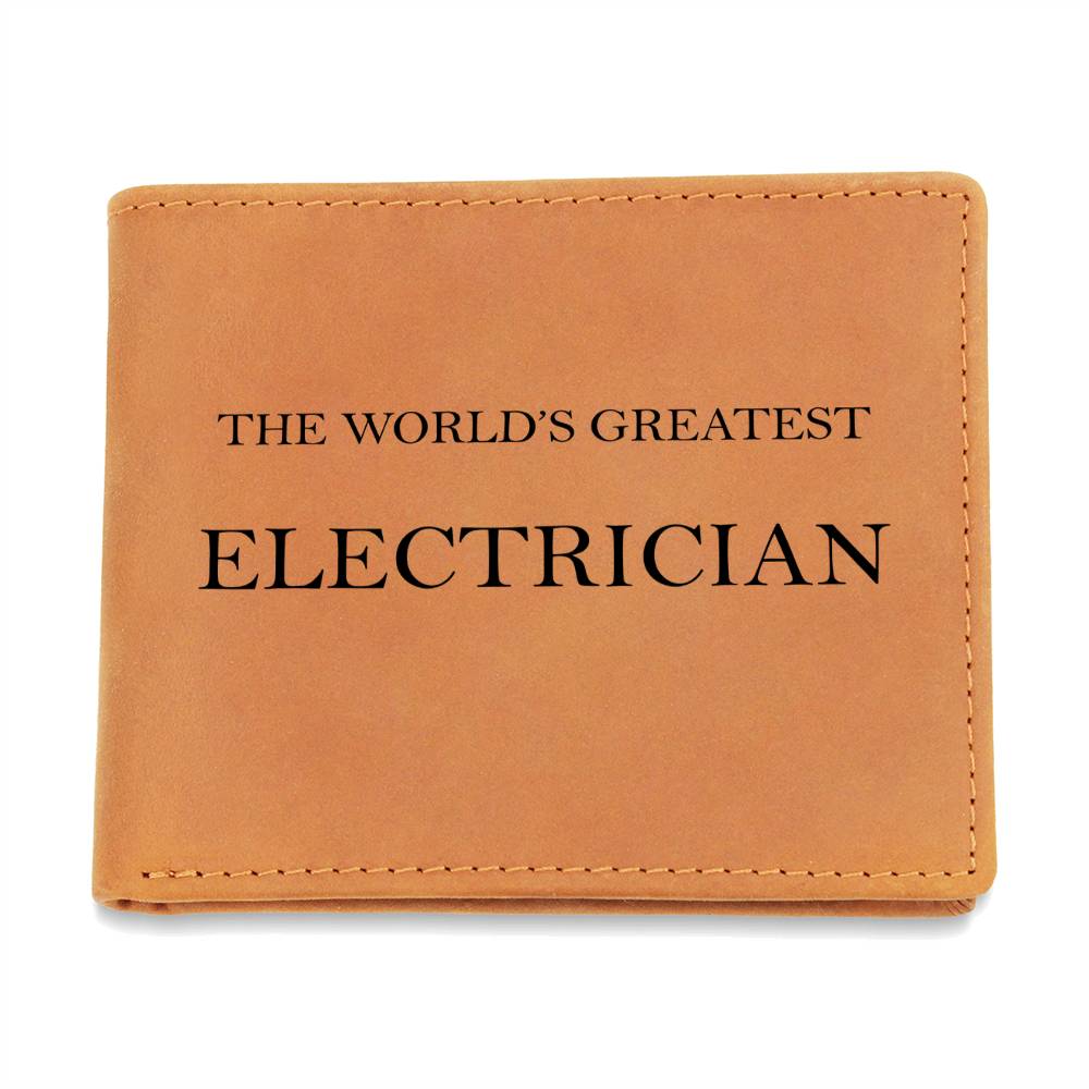 World's Greatest Electrician - Leather Wallet