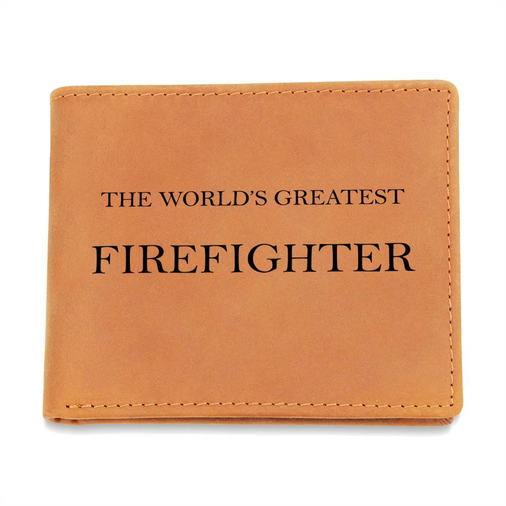World's Greatest Firefighter - Leather Wallet