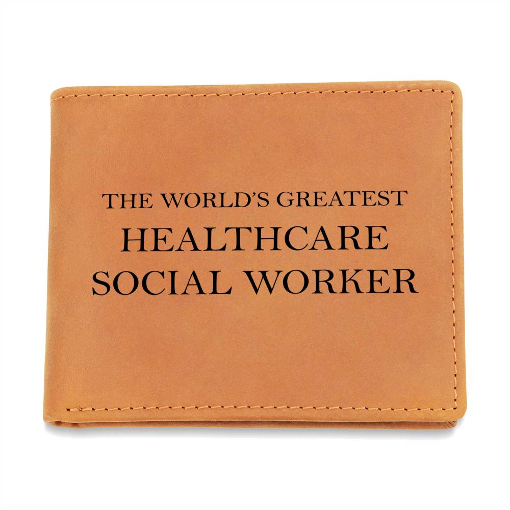 World's Greatest Healthcare Social Worker - Leather Wallet