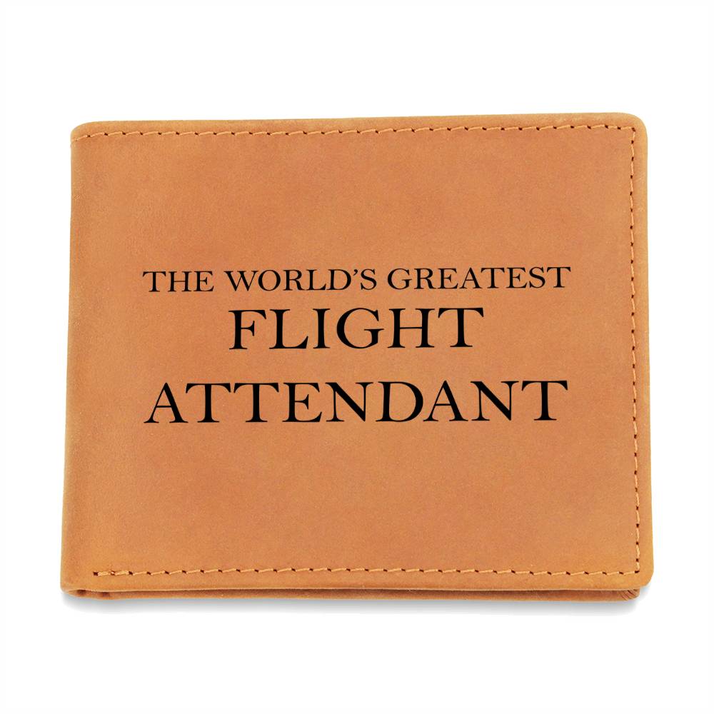 World's Greatest Flight Attendant - Leather Wallet