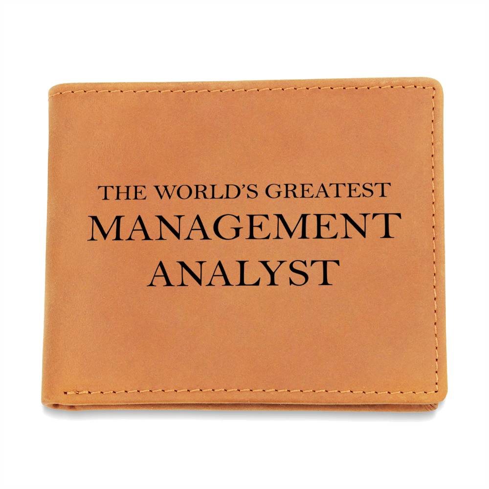 World's Greatest Management Analyst - Leather Wallet