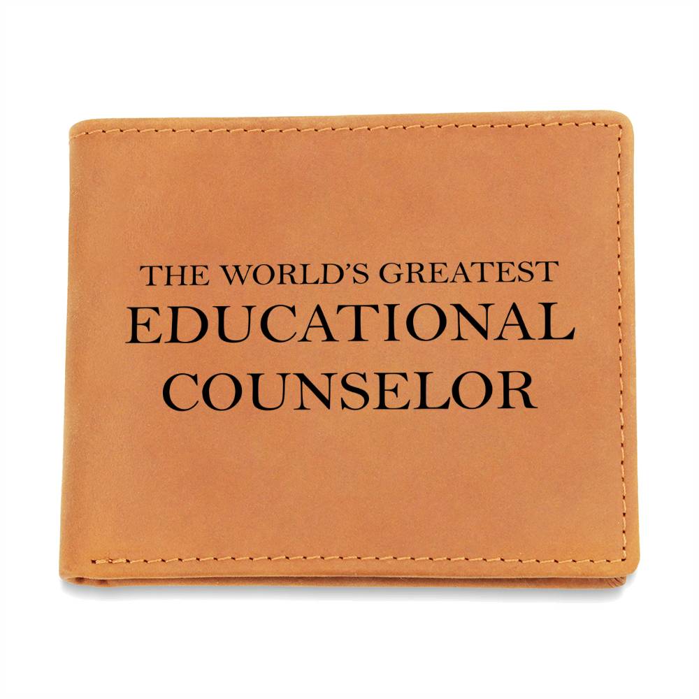 World's Greatest Educational Counselor - Leather Wallet