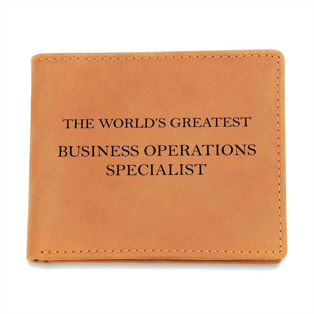 World's Greatest Business Operations Specialist - Leather Wallet