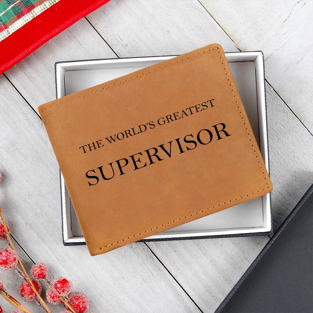 World's Greatest Supervisor - Leather Wallet