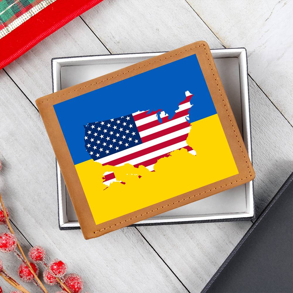 Ukrainian-American - Leather Wallet