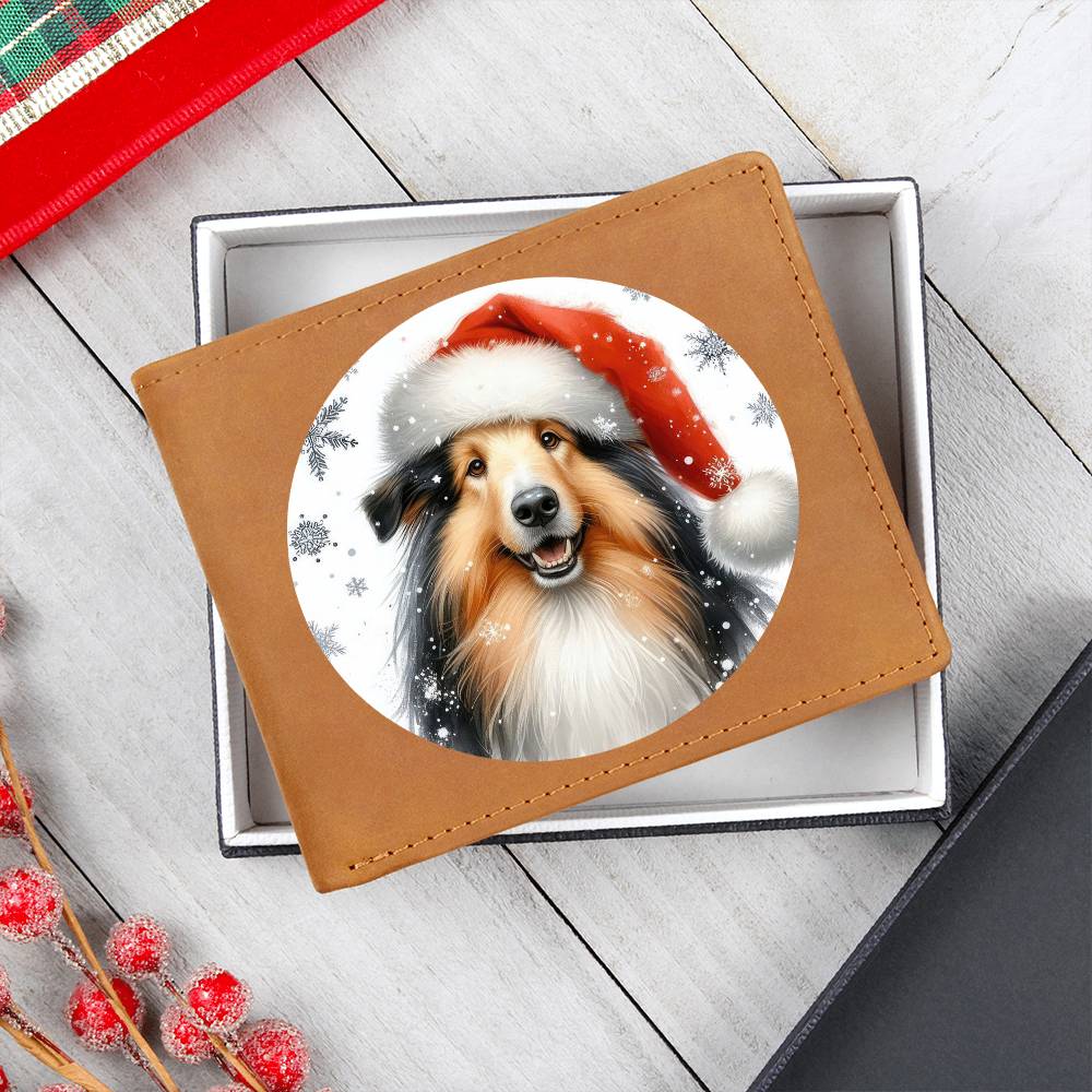 Christmas Dog - Croatian Sheepdog - Leather Wallet