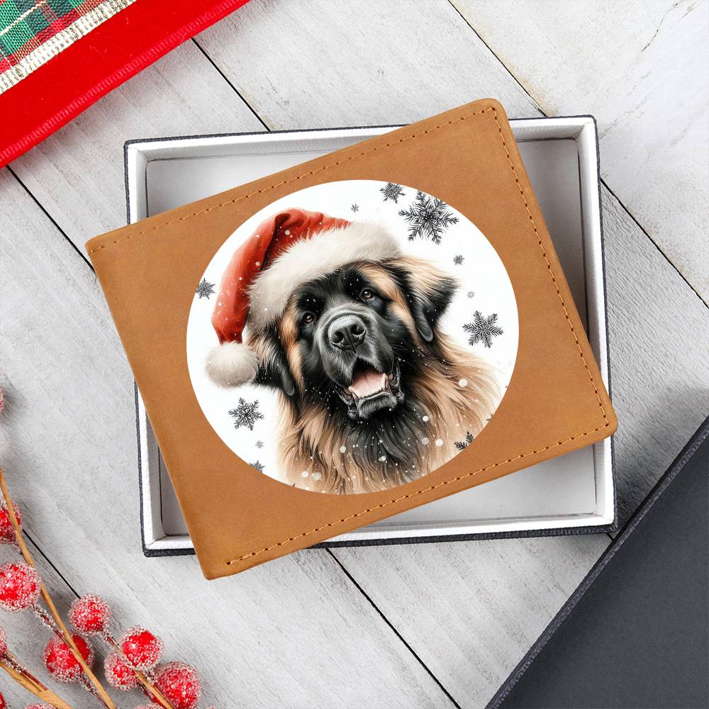 Christmas Dog - Leonberger - Leather Wallet