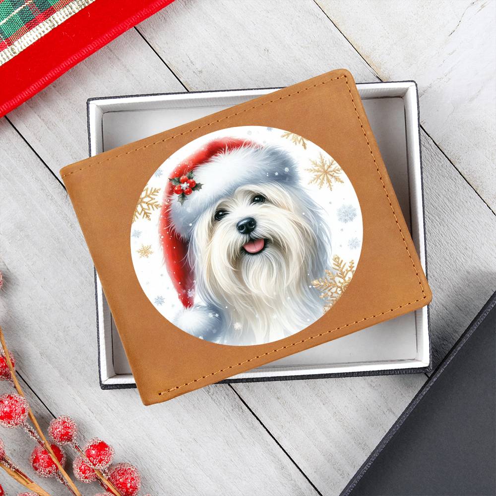 Christmas Dog - Coton De Tulear - Leather Wallet