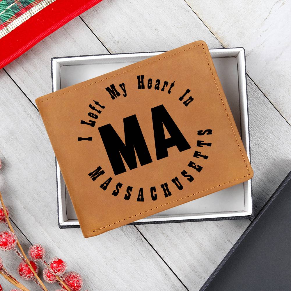 Heart In Massachusetts v01 - Leather Wallet