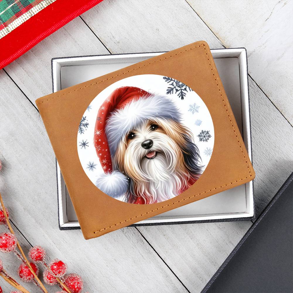 Christmas Dog - Havanese - Leather Wallet