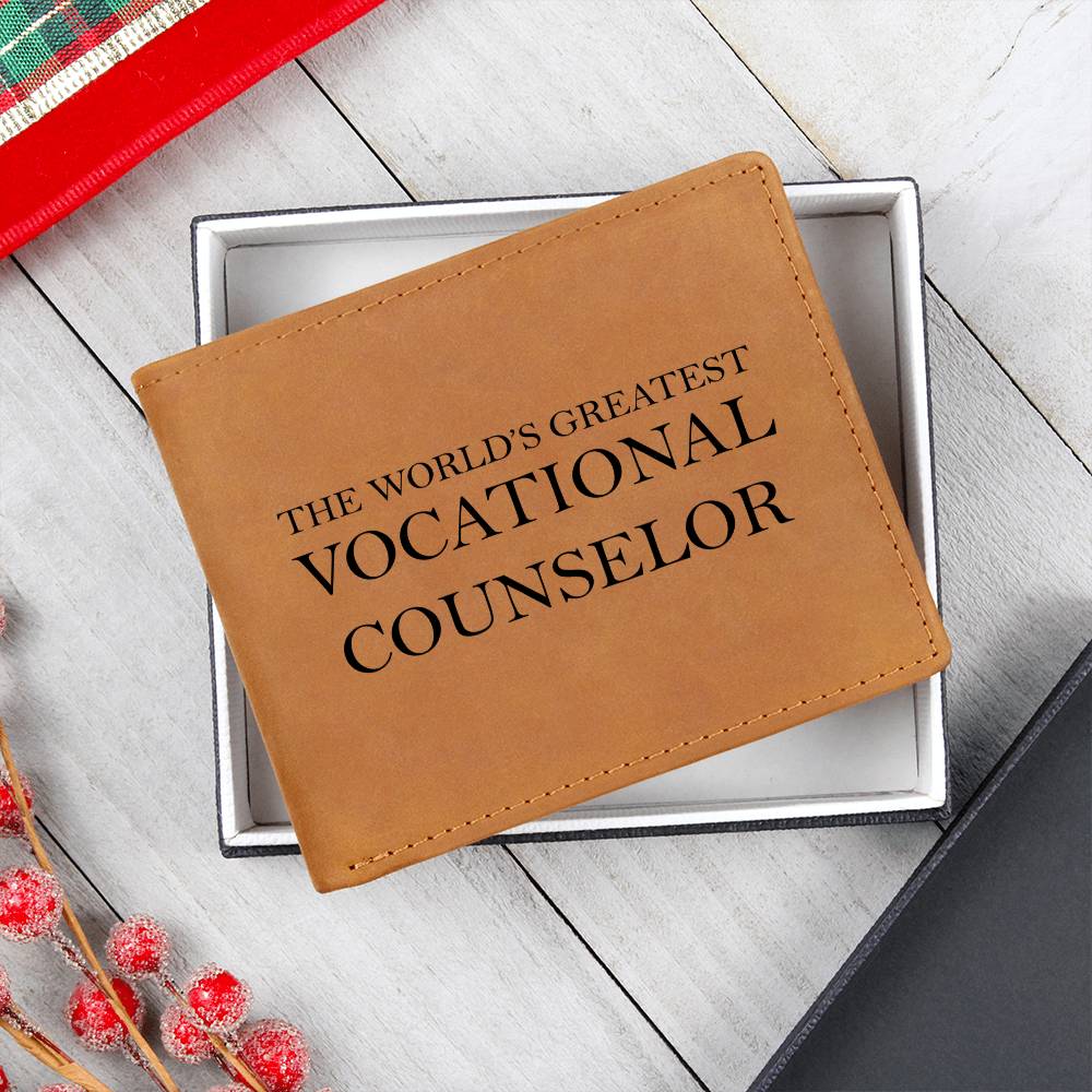 World's Greatest Vocational Counselor - Leather Wallet
