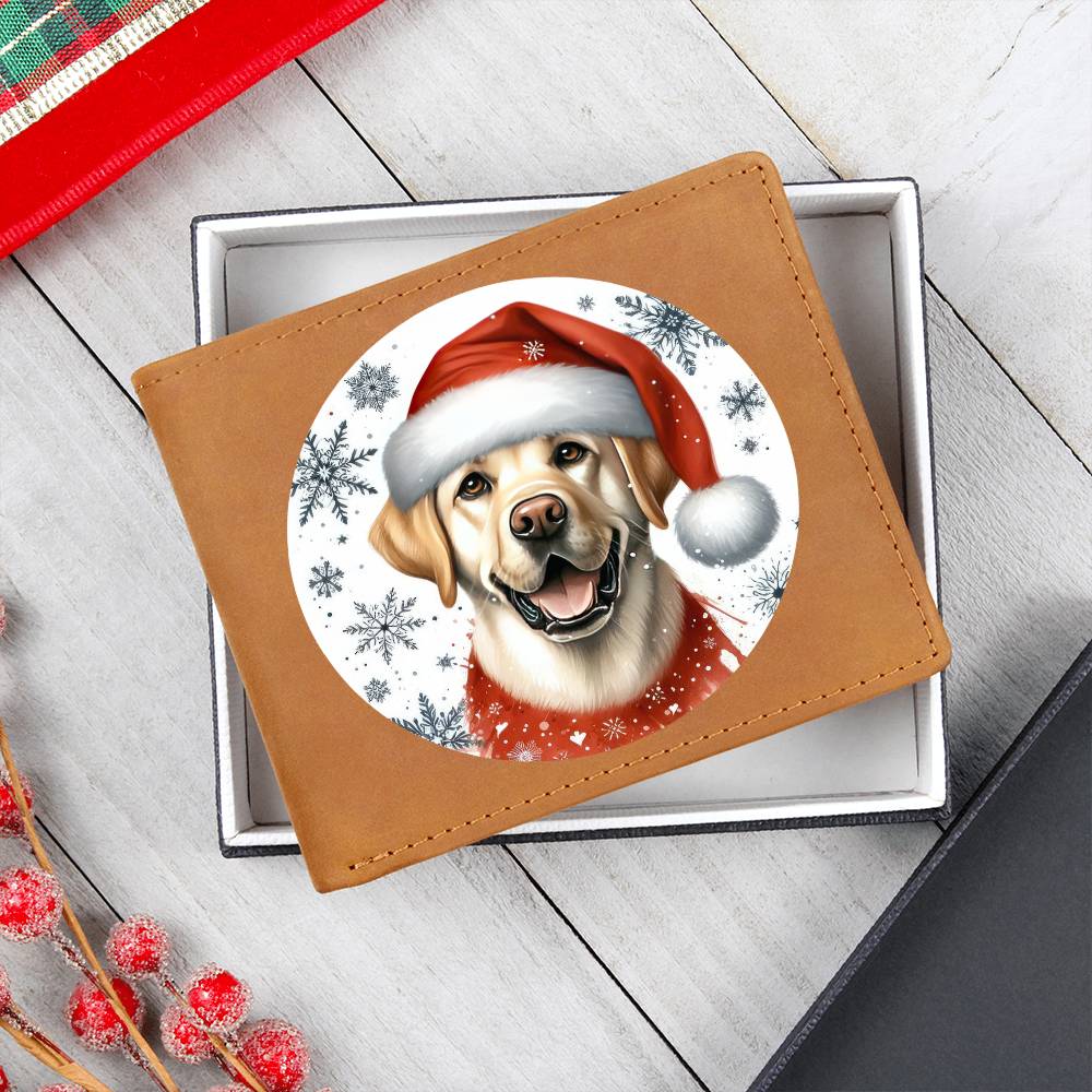 Christmas Dog - Labrador Bulldog - Leather Wallet