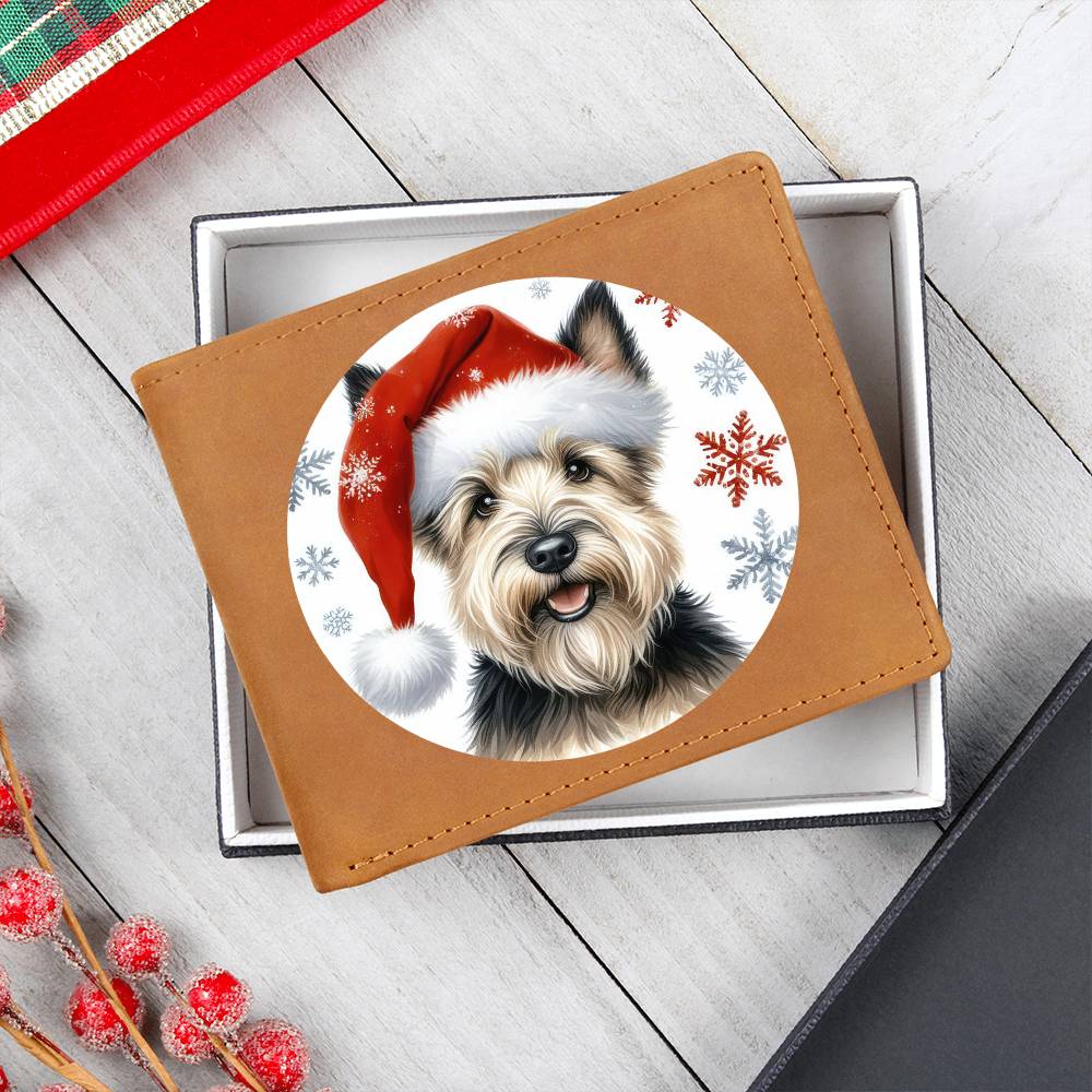 Christmas Dog - Scottish Terrier - Leather Wallet