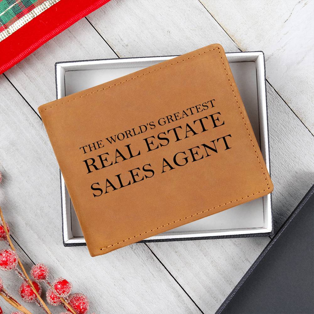 World's Greatest Real Estate Sales Agent - Leather Wallet