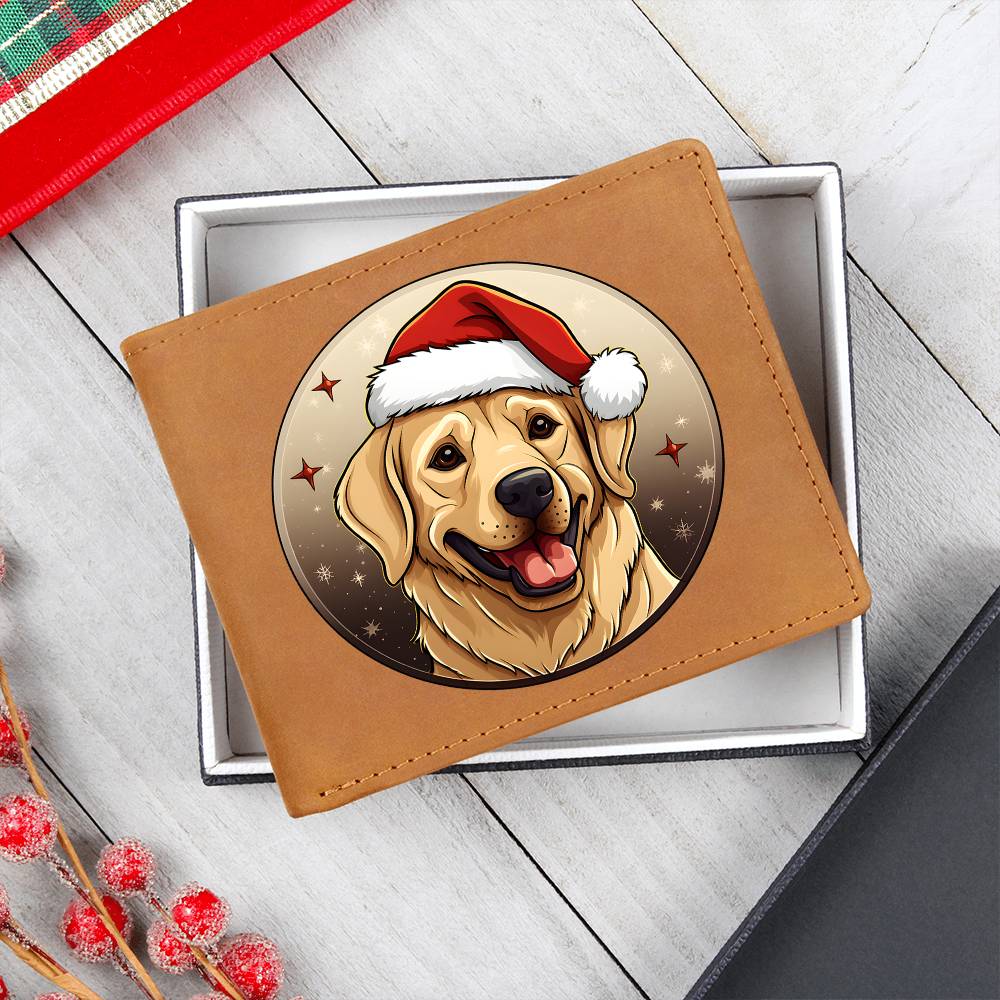 Dog Stained Glass Christmas Design 027 - Leather Wallet