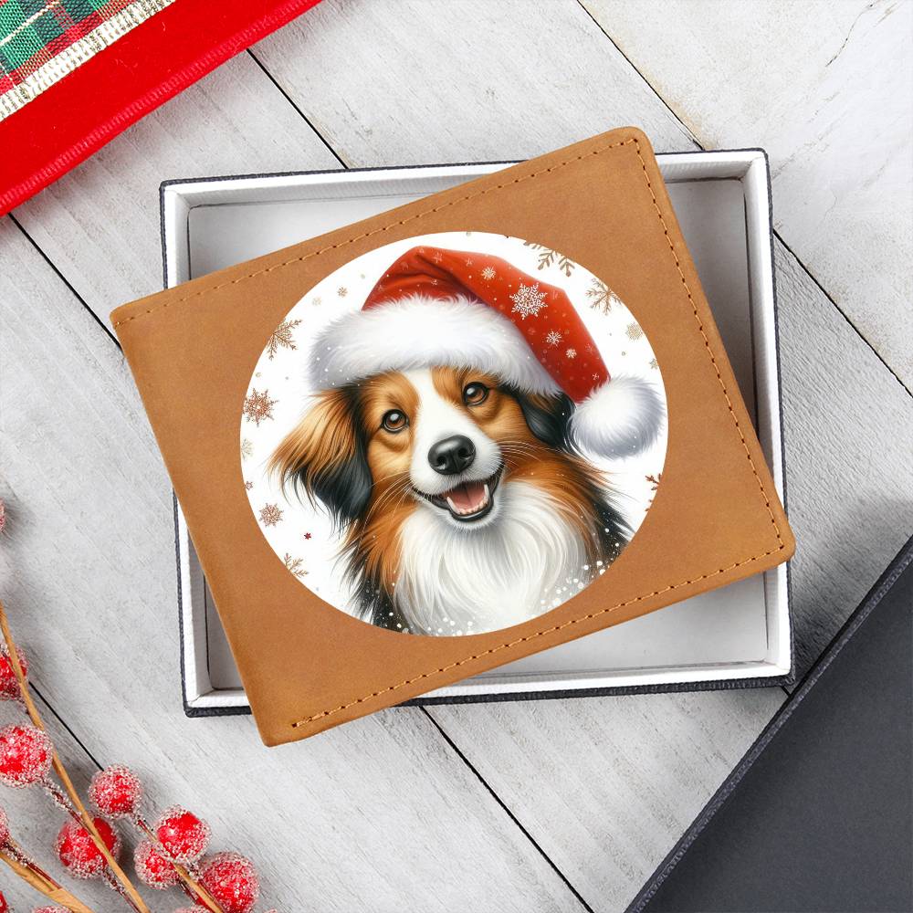 Christmas Dog - Kooikerhondje - Leather Wallet