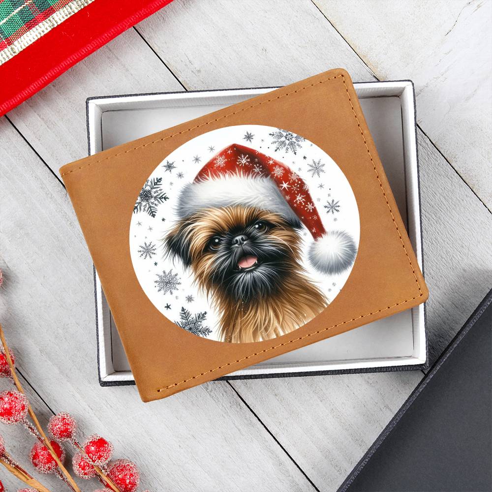 Christmas Dog - Brussels Griffon - Leather Wallet