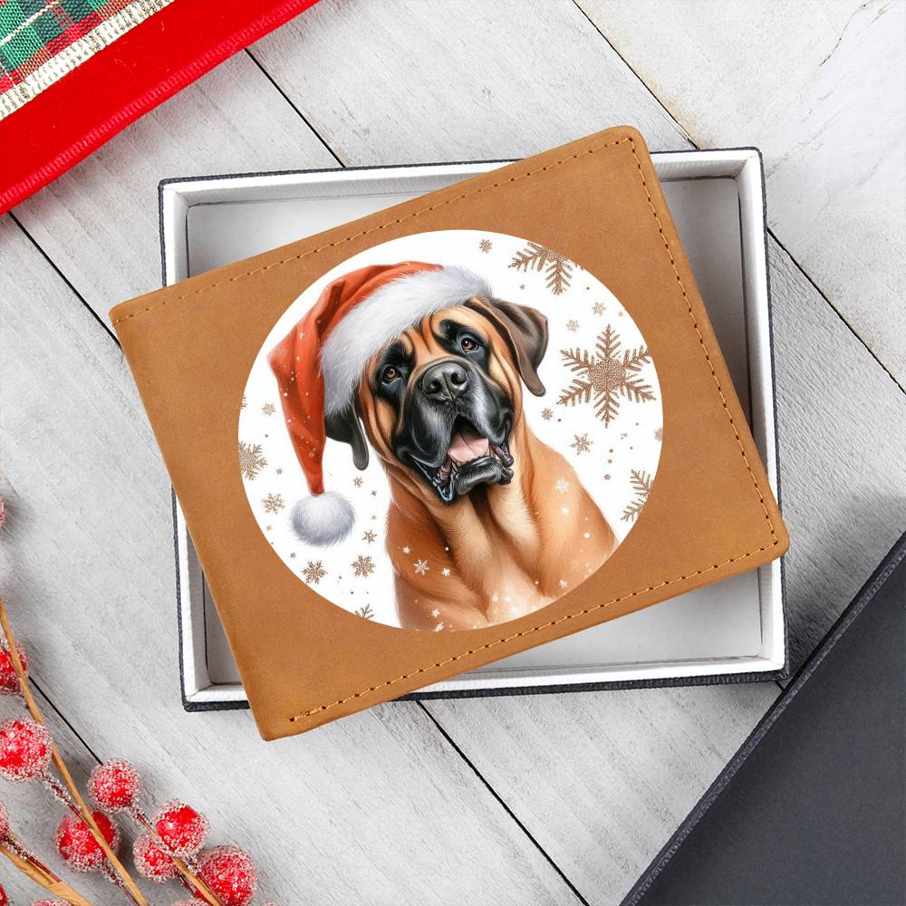 Christmas Dog - Boerboel - Leather Wallet