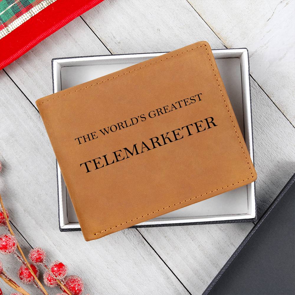 World's Greatest Telemarketer - Leather Wallet