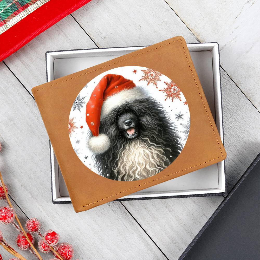 Christmas Dog - Puli - Leather Wallet