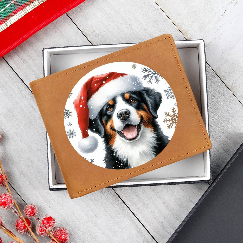 Christmas Dog - Entlebucher Mountain - Leather Wallet