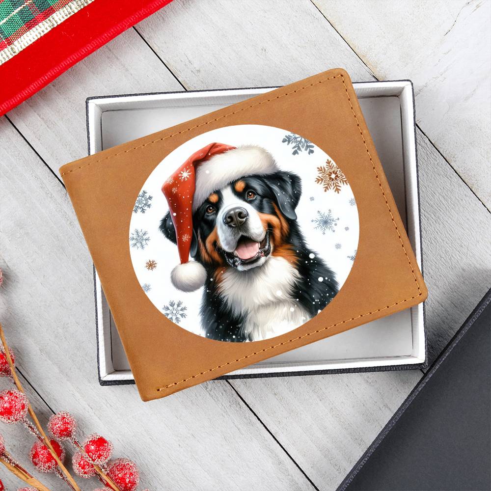 Christmas Dog - Greater Swiss Mountain - Leather Wallet