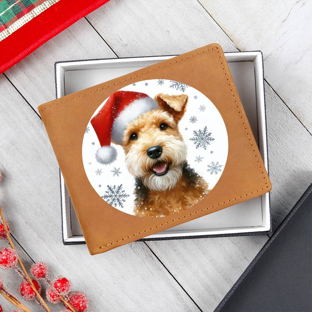 Christmas Dog - Lakeland Terrier - Leather Wallet