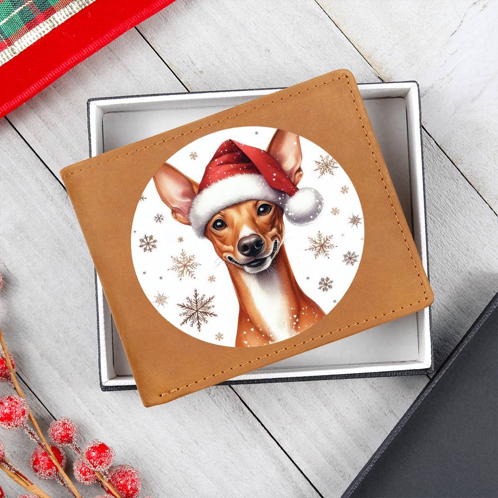 Christmas Dog - Cirneco dell’Etna - Leather Wallet