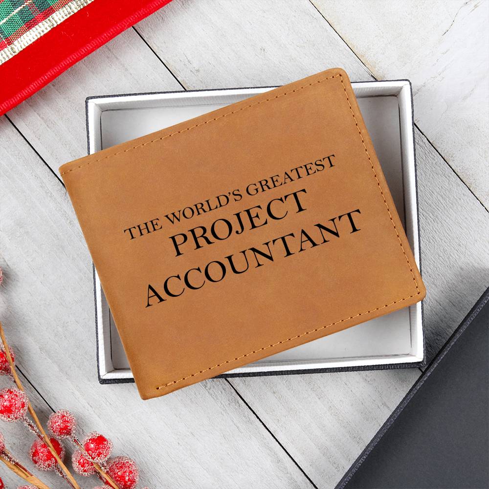 World's Greatest Project Accountant - Leather Wallet