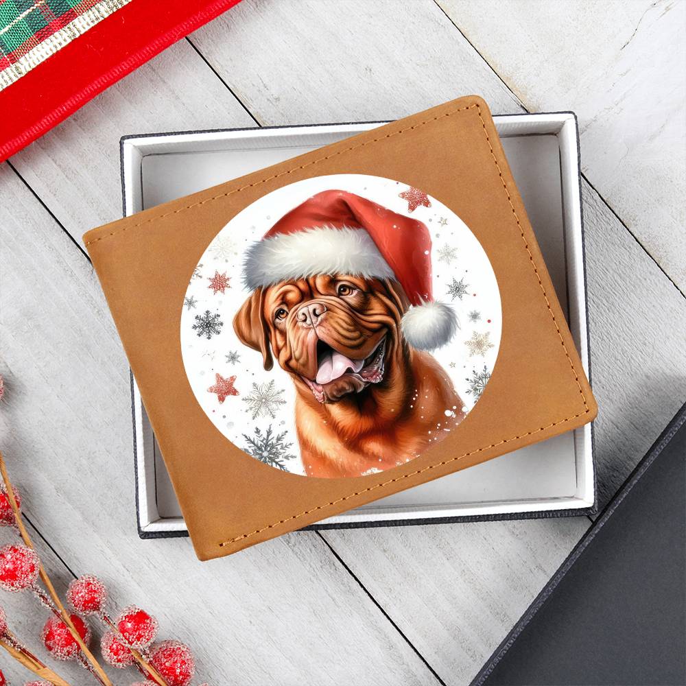 Christmas Dog - Dogue de Bordeaux - Leather Wallet