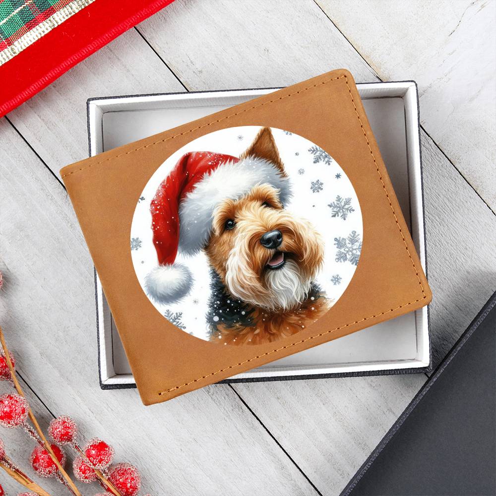 Christmas Dog - Welsh Terrier - Leather Wallet