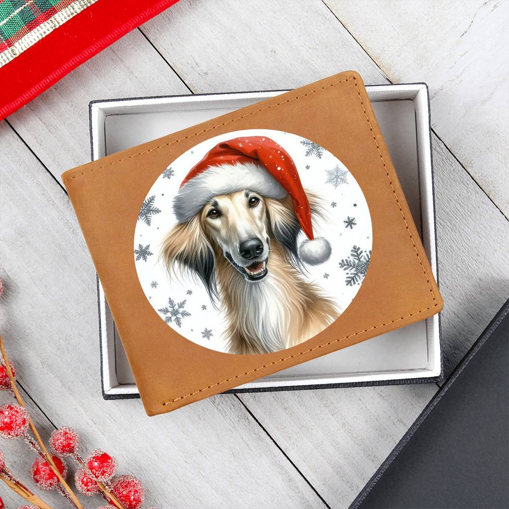 Christmas Dog - Sloughi - Leather Wallet