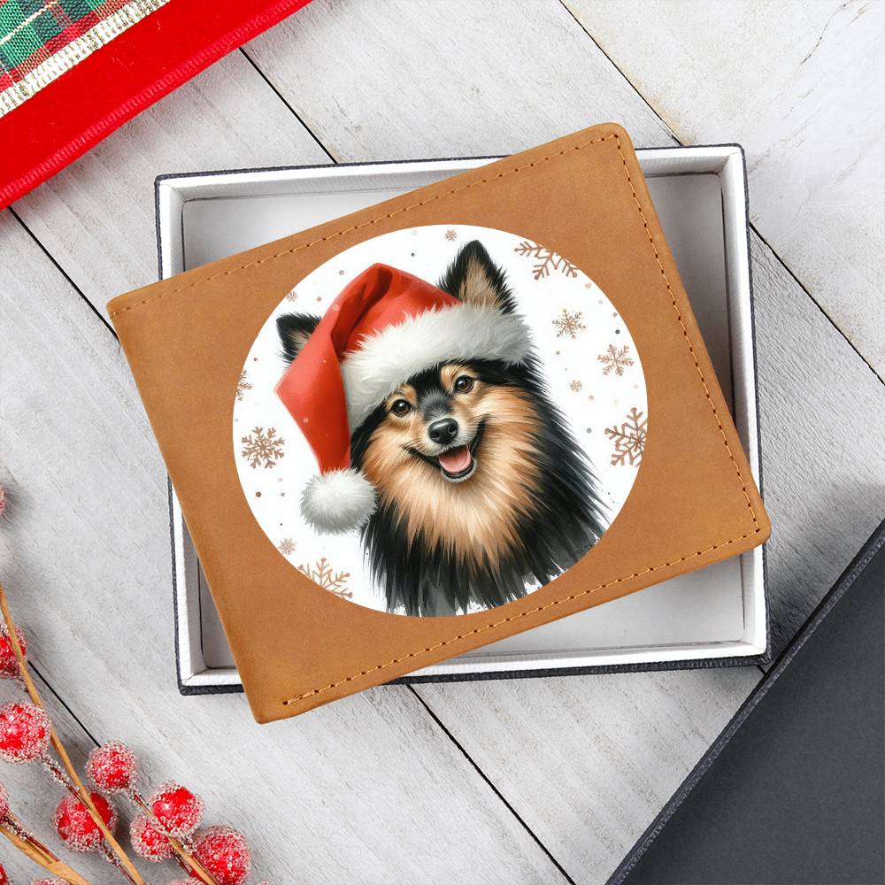 Christmas Dog - Schipperke - Leather Wallet