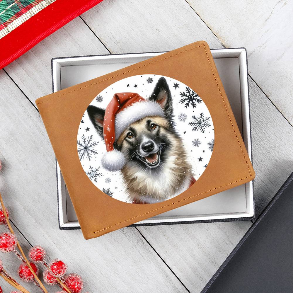 Christmas Dog - Mudi - Leather Wallet
