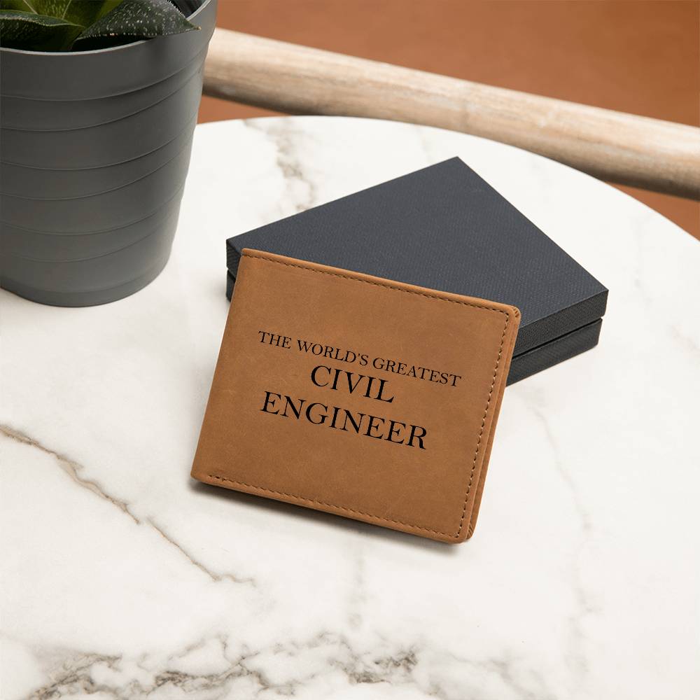 World's Greatest Civil Engineer - Leather Wallet