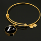 Initial V v3a - 18k Gold Finished Bangle Bracelet