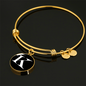 Initial K v3a - 18k Gold Finished Bangle Bracelet