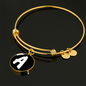Initial A v3b - 18k Gold Finished Bangle Bracelet