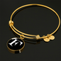 Initial F v3a - 18k Gold Finished Bangle Bracelet