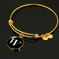 Initial W v3a - 18k Gold Finished Bangle Bracelet