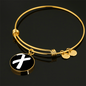 Initial X v3b - 18k Gold Finished Bangle Bracelet